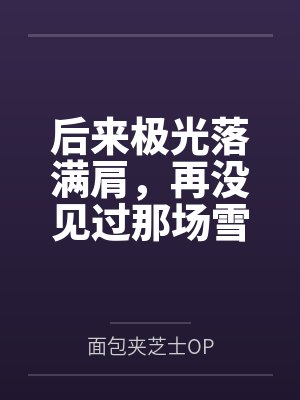 后来极光落满肩,再没见过那场雪